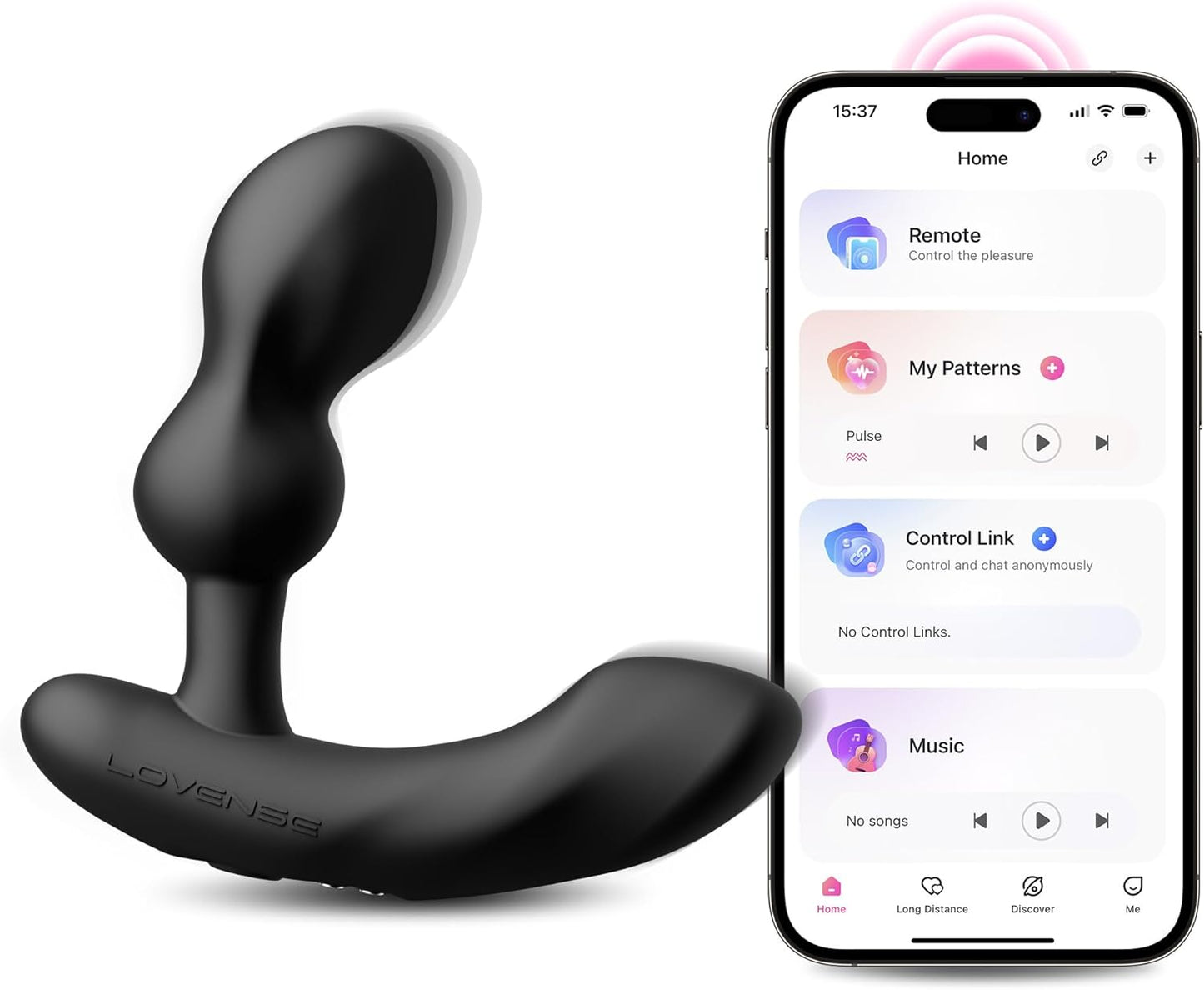 LOVENSE Lush 4 Wearable G-Spot Vibrator + Edge 2 Prostate Massager Bundle for Couples