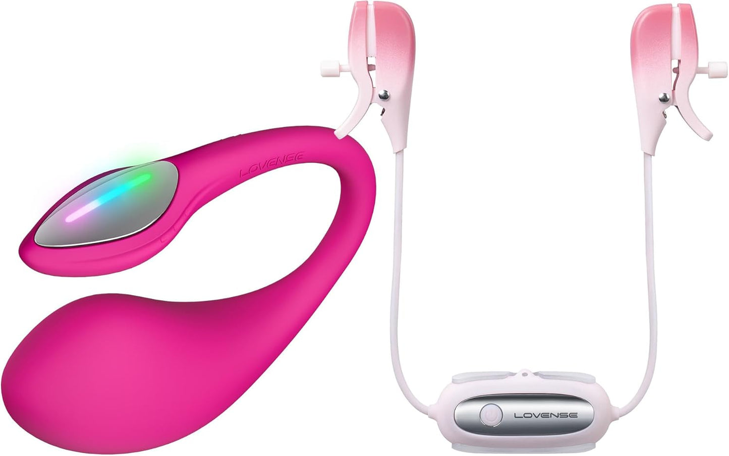 LOVENSE Lush 4 + Gemini Bundle – Remote G-Spot Vibrator & Vibrating Nipple Clamps for Couples