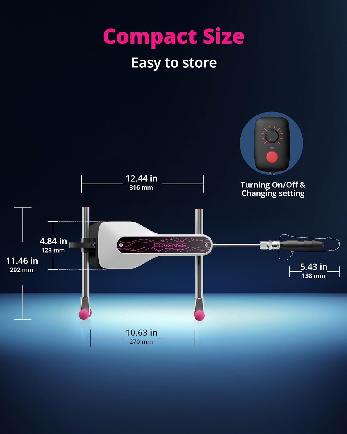LOVENSE Mini Sex Machine – Thrusting Dildo Machine with Remote Control for G-Spot & Anal Play