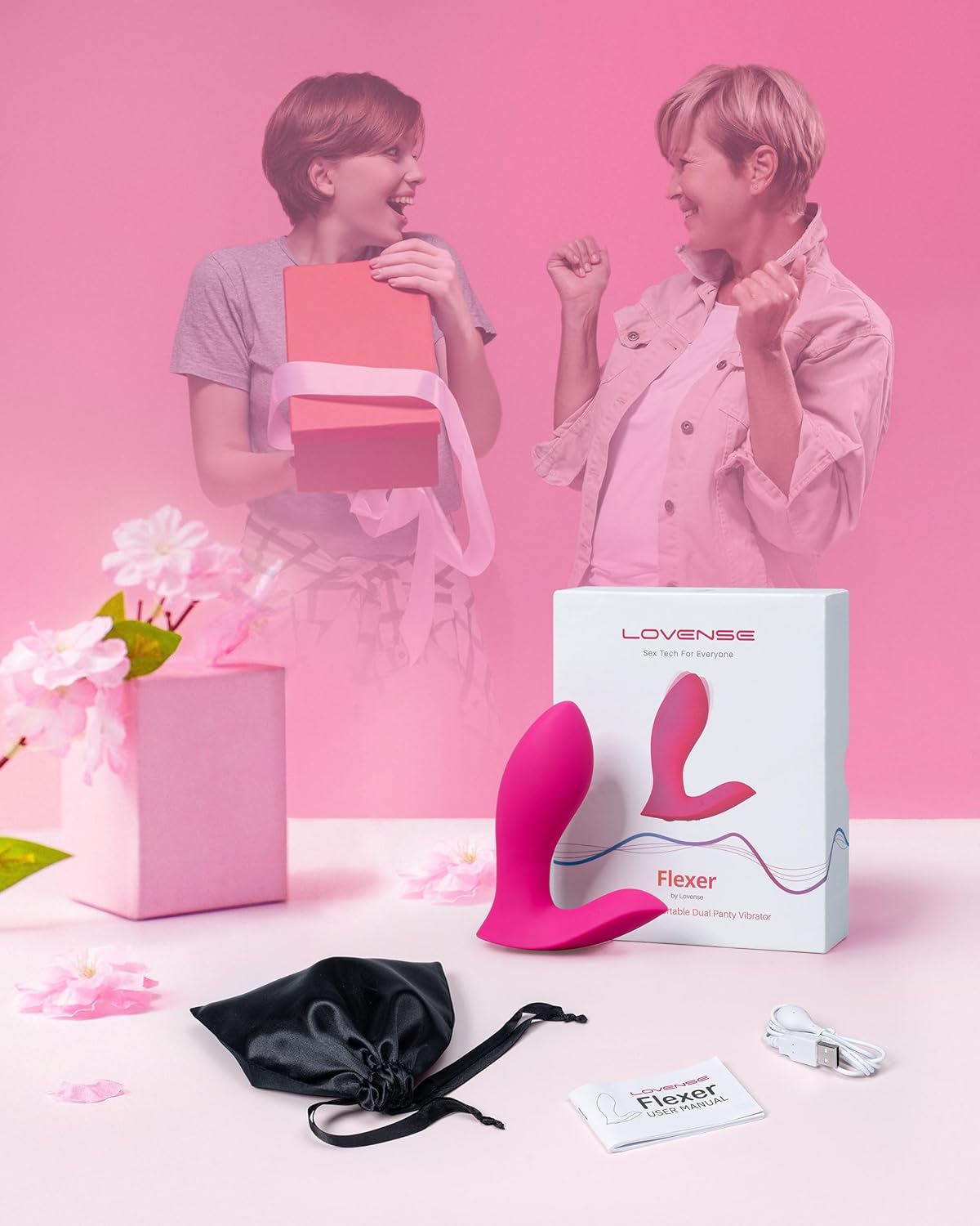 LOVENSE Flexer Wearable Panty Vibrator – App-Controlled Bluetooth Butterfly Vibrator for Women, Clitoral & G-Spot Stimulator, Rechargeable Sex Toy for Couples