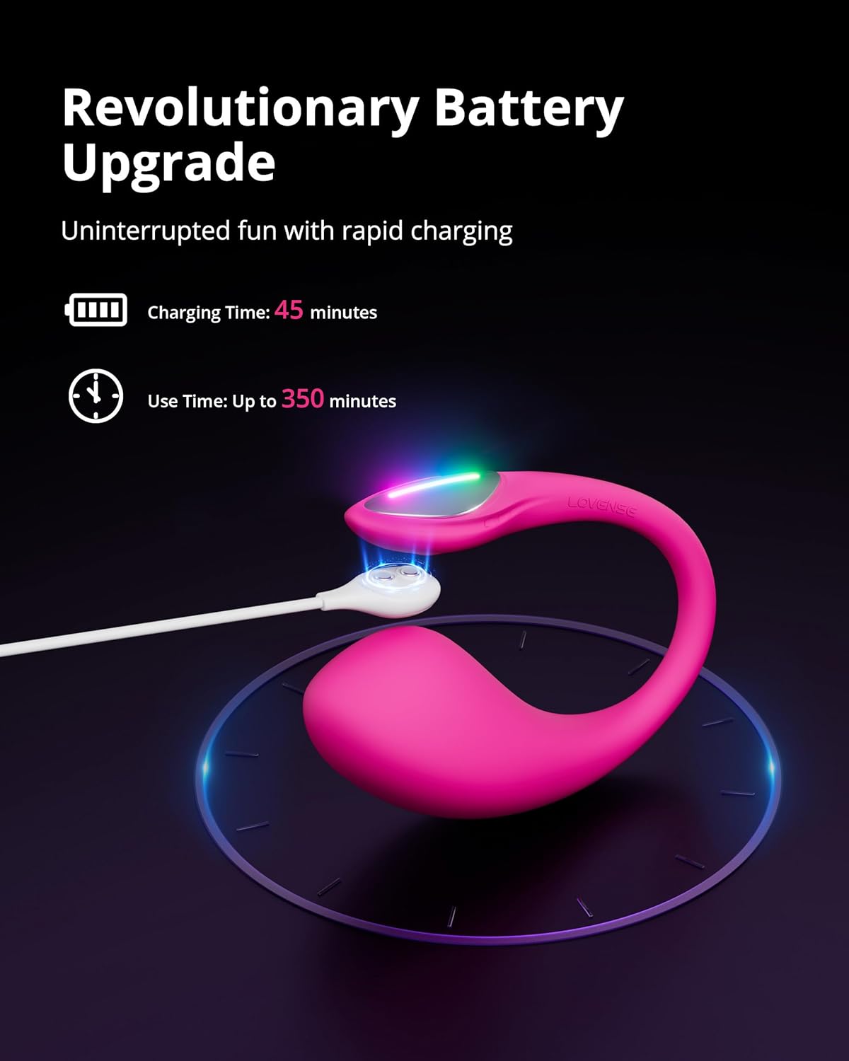 LOVENSE Lush 4 Remote Control G-spot Vibrator, Wearable Long Distance Adult Sex Toys & Games with LED Light, App Controlled Egg Vibrators for Women Couples, Powerful Vibration, Discreet, Waterproof