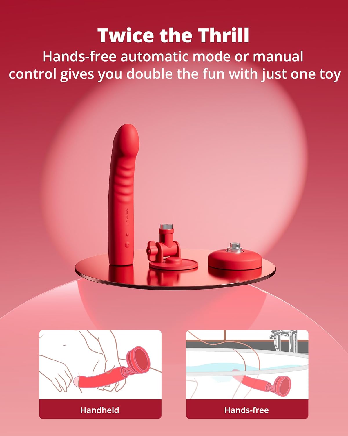 LOVENSE Mission 2 Vibrating Dildo with App Control – Adjustable Depth, Suction Cup, G-Spot Stimulator for Women & Couples