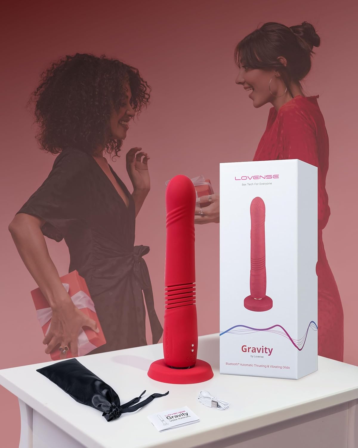 LOVENSE Gravity Thrusting G-Spot Vibrator – App Controlled, Rechargeable Dildo with Vibration & Bluetooth for Couples Play