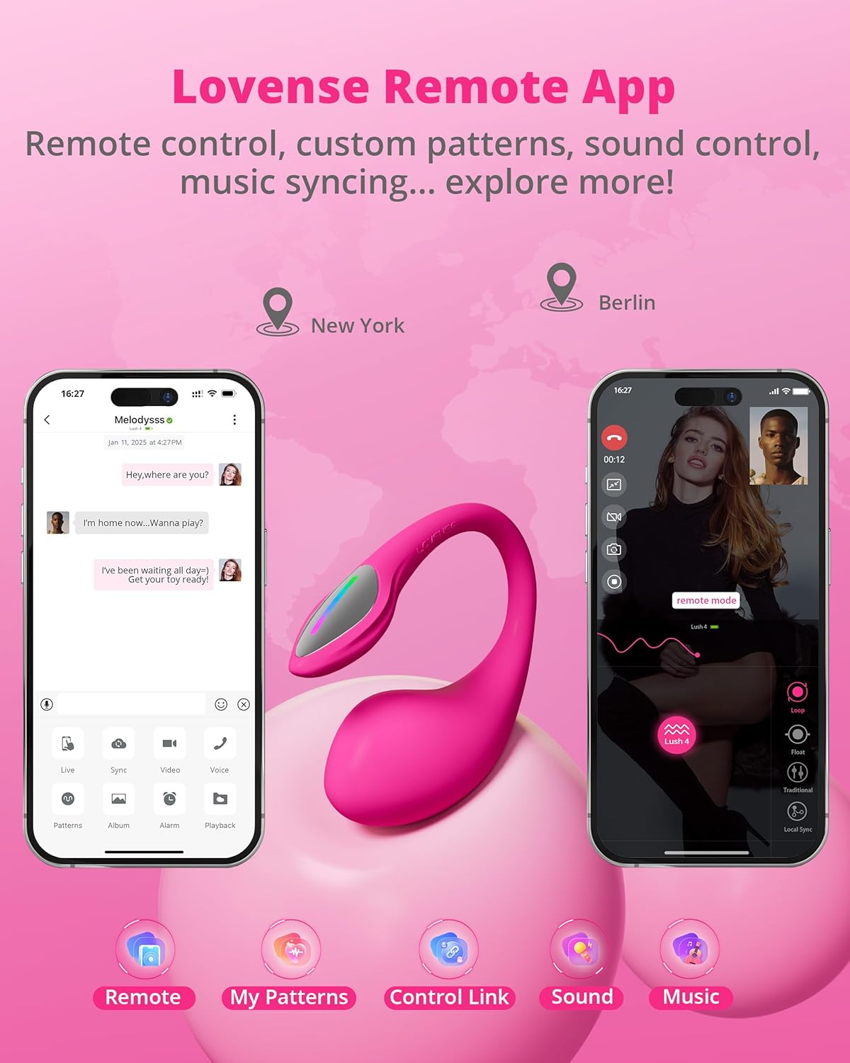 LOVENSE Lush 4 + Domi 2 Bundle – Remote G-Spot Vibrator & Classic Wand Massager for Women
