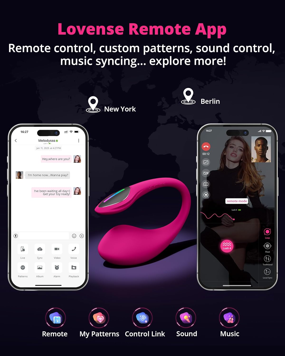 LOVENSE Lush 4 + Osci 3 Bundle – Wearable G-Spot Vibrator & Dual Motor Rabbit Vibrator for Women