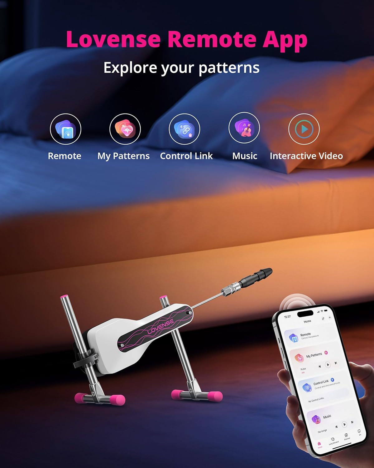 LOVENSE Mini Sex Machine – Thrusting Dildo Machine with Remote Control for G-Spot & Anal Play