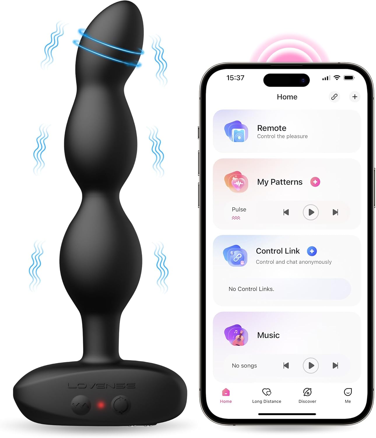 LOVENSE Ridge Vibrator – 360° Rotating Anal Beads & Butt Plug with Remote Control for Men & Women