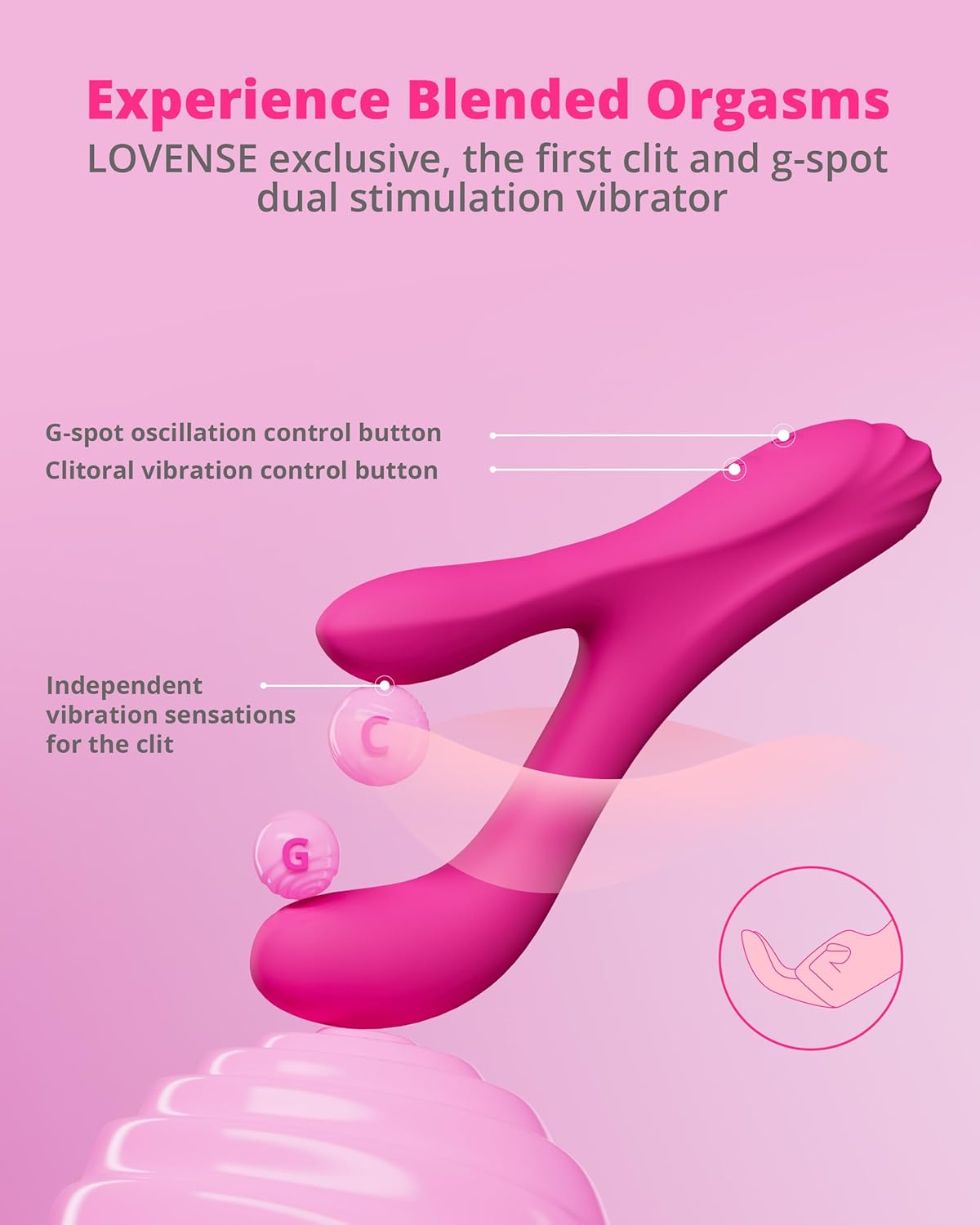 LOVENSE Osci 3 Dual Stimulation Rabbit Vibrator – App Controlled G-Spot & Clitoral Massager for Women and Couples