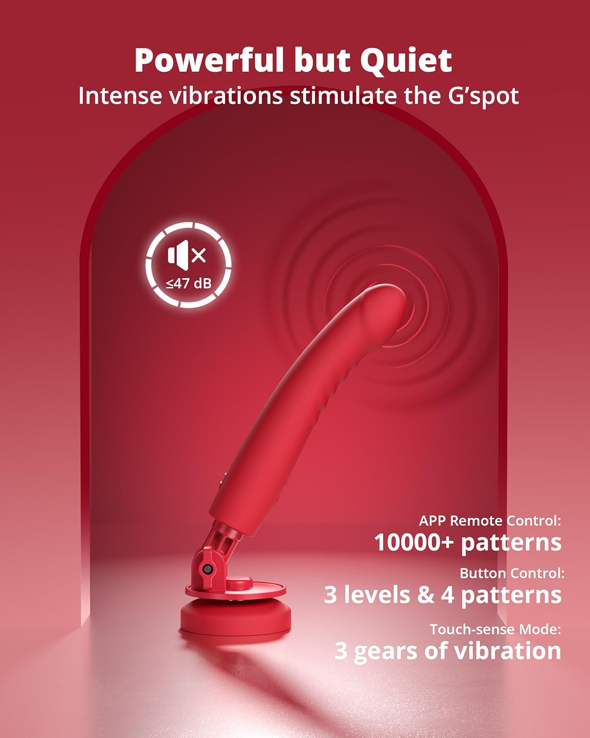 LOVENSE Mission 2 Vibrating Dildo with App Control – Adjustable Depth, Suction Cup, G-Spot Stimulator for Women & Couples