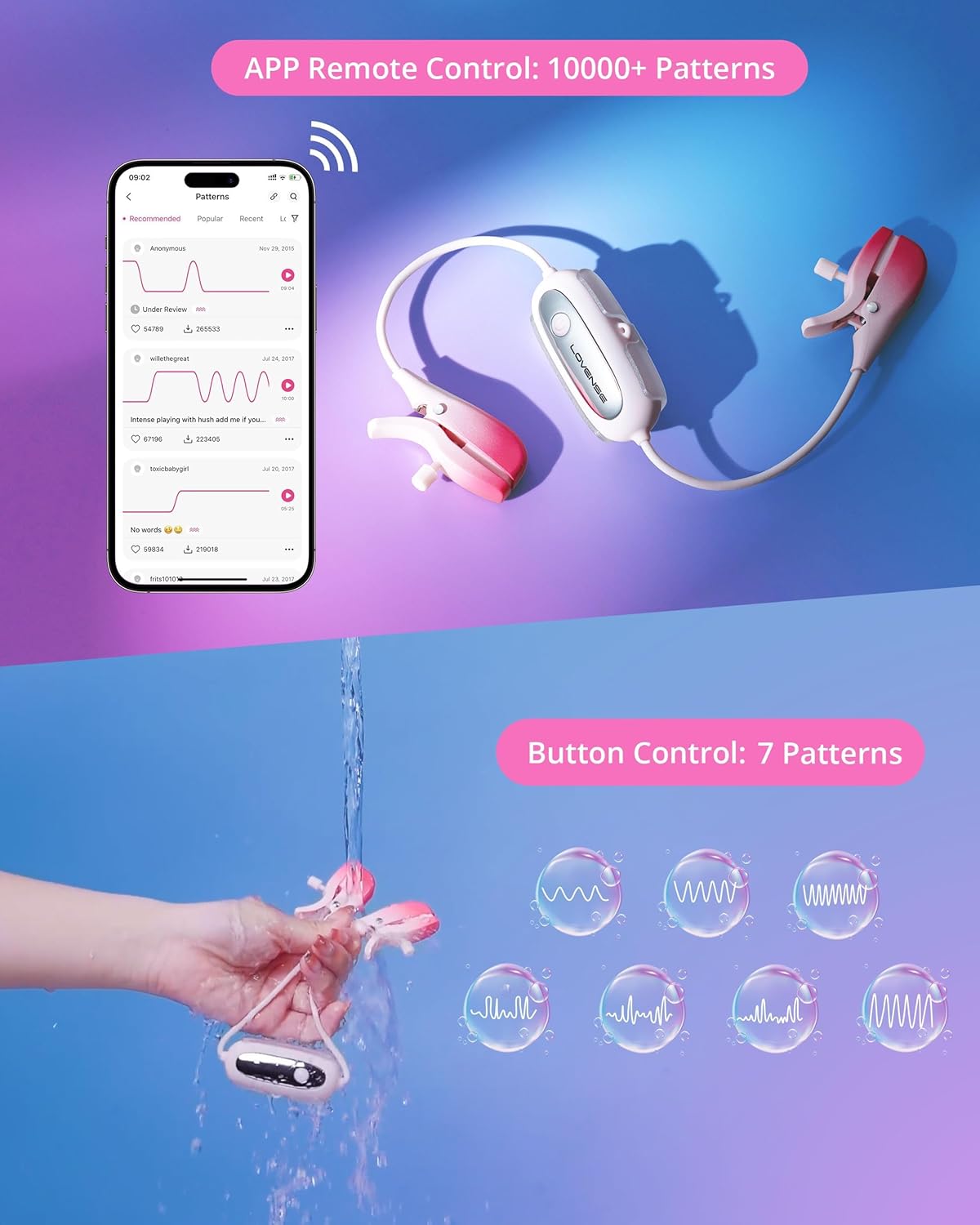 LOVENSE Gemini – Bluetooth Vibrating Nipple Clamps with Remote App Control for Men & Women