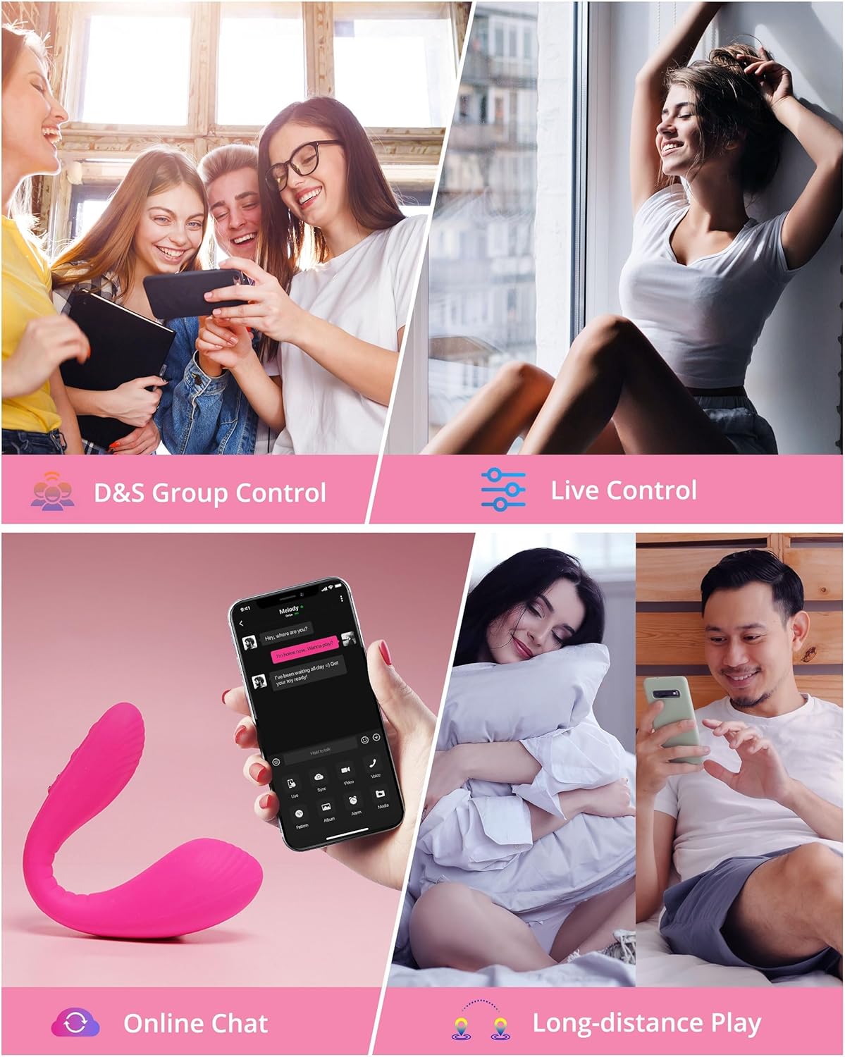 LOVENSE Dolce Dual Vibrator – App Controlled Clitoral & G-Spot Stimulator with 10 Vibration Patterns for Women & Couples