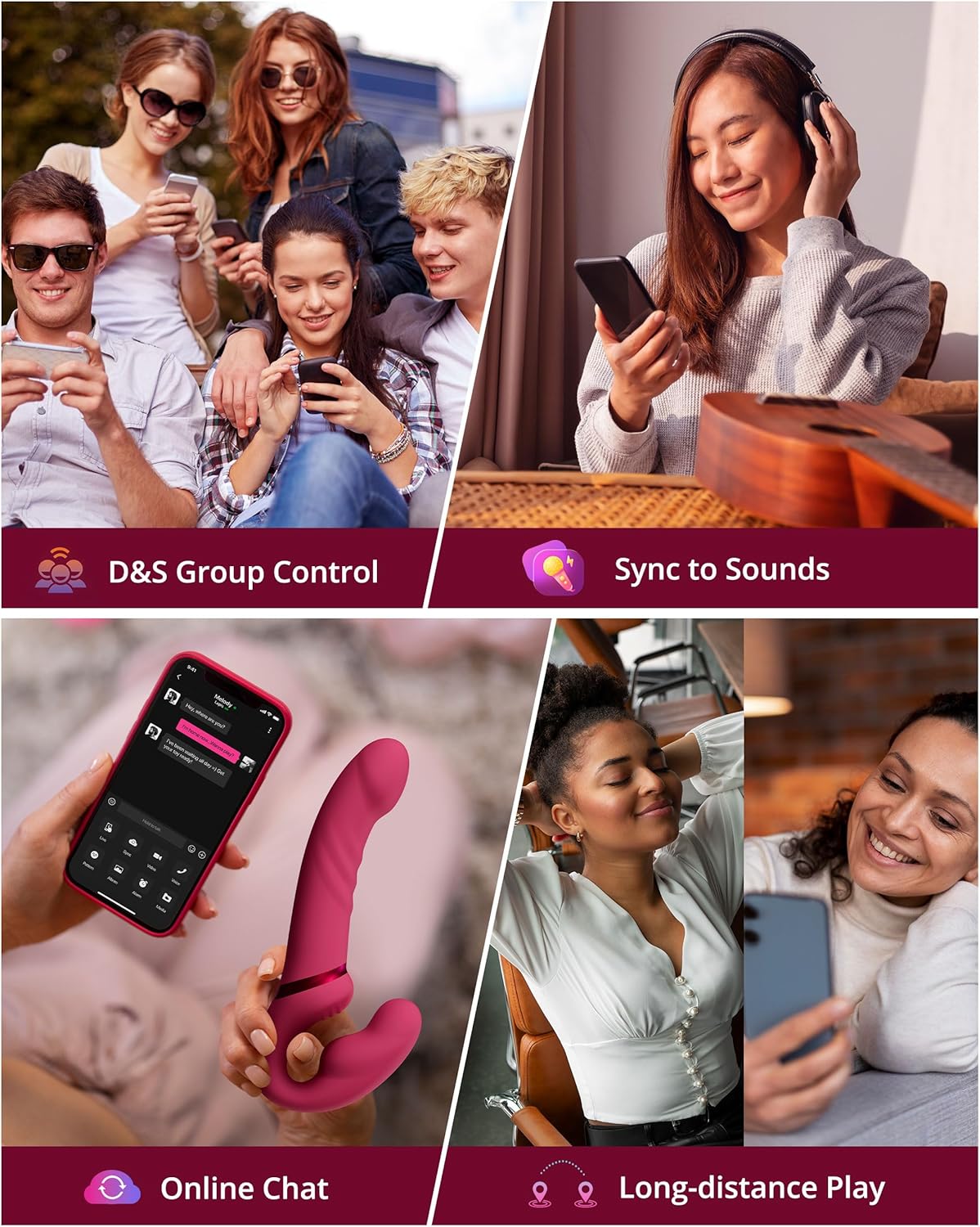 LOVENSE Lapis Strapless Strap-On Vibrator – Remote-Controlled Double-Ended Dildo with Flexible Bulb, Clit & Anal Stimulation for Couples & Lesbian Play