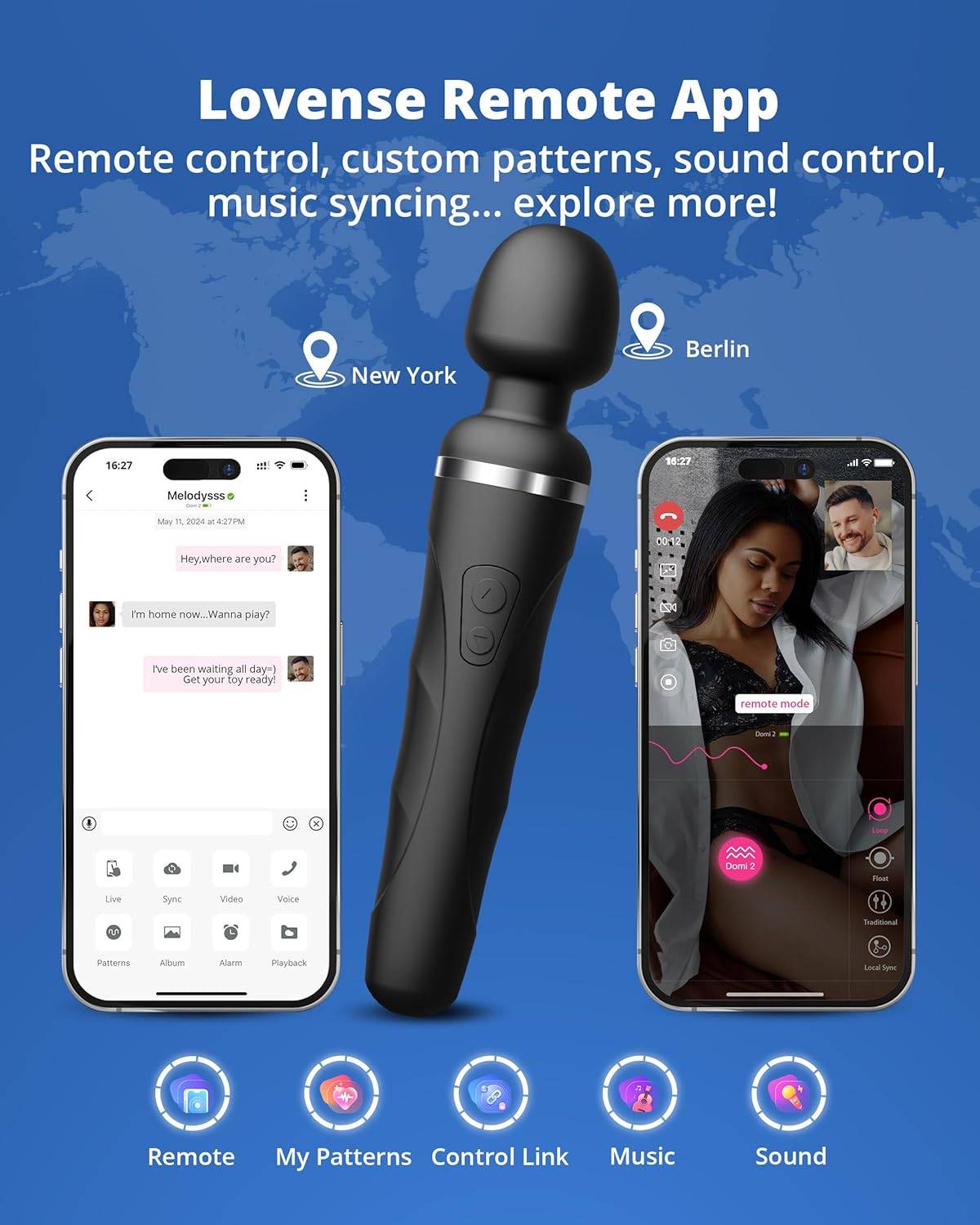 LOVENSE Domi 2 Wand Vibrator – Compact Clitoral Massager with Remote App Control for Men & Women