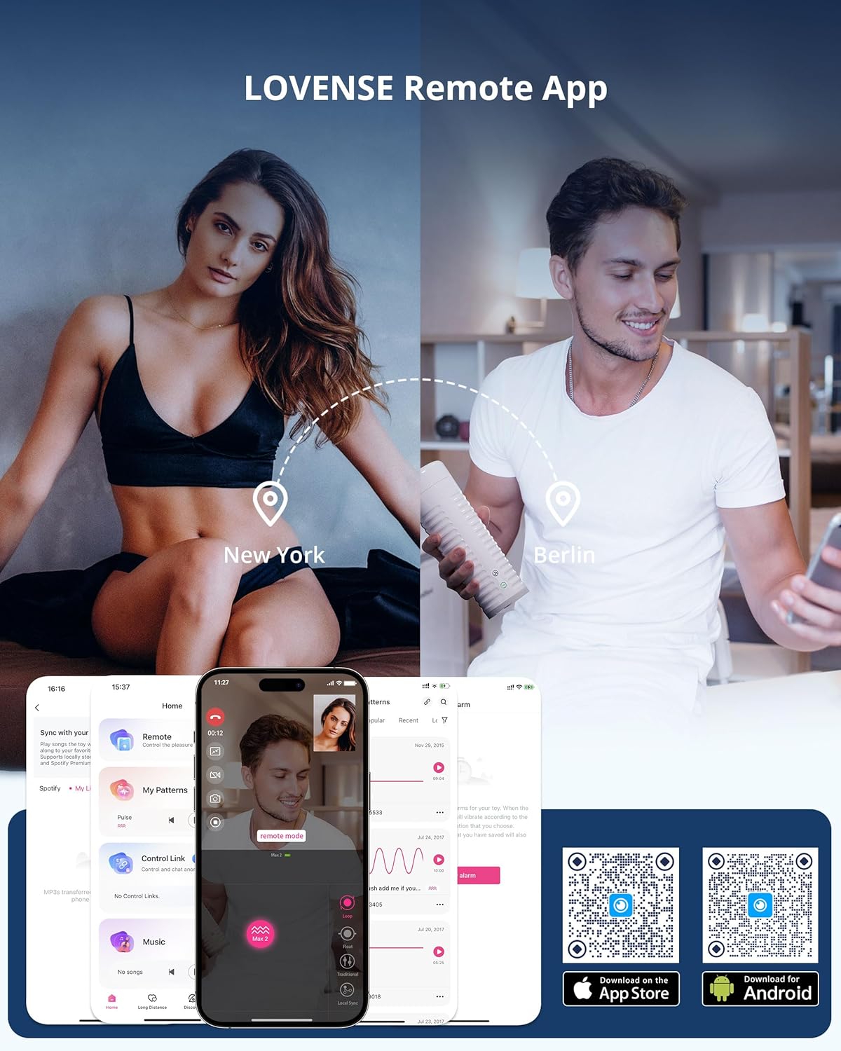 LOVENSE Max 2 + Nora Bundle – Remote Control Male Masturbator & Rabbit Vibrator for Couples