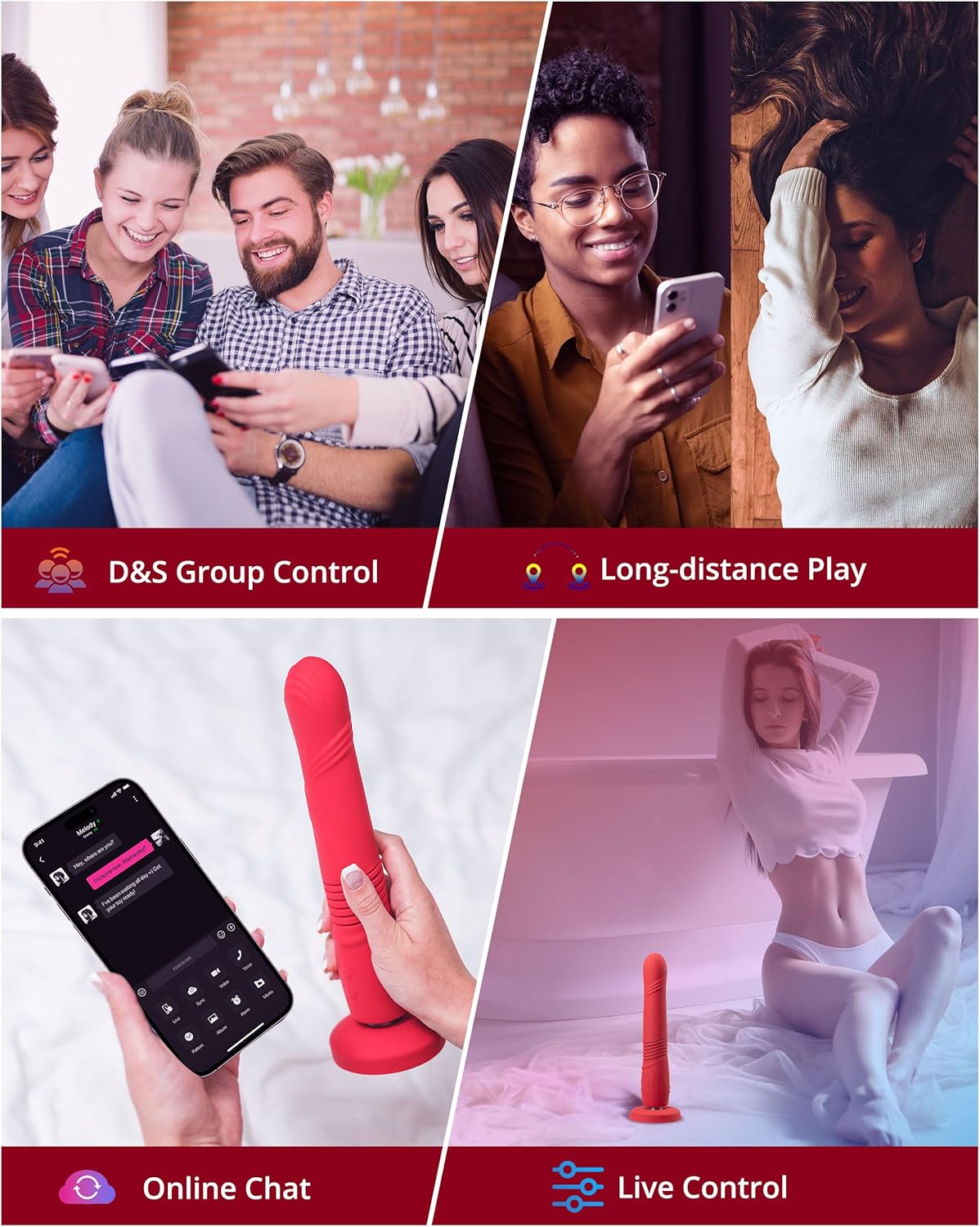 LOVENSE Gravity Thrusting G-Spot Vibrator – App Controlled, Rechargeable Dildo with Vibration & Bluetooth for Couples Play
