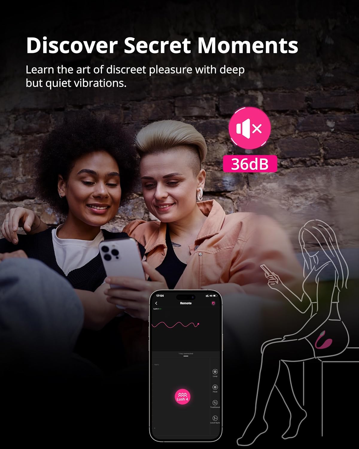 LOVENSE Lush 4 Remote Control G-spot Vibrator, Wearable Long Distance Adult Sex Toys & Games with LED Light, App Controlled Egg Vibrators for Women Couples, Powerful Vibration, Discreet, Waterproof