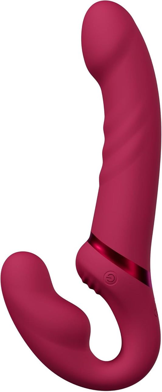 LOVENSE Lapis Strapless Strap-On Vibrator – Remote-Controlled Double-Ended Dildo with Flexible Bulb, Clit & Anal Stimulation for Couples & Lesbian Play