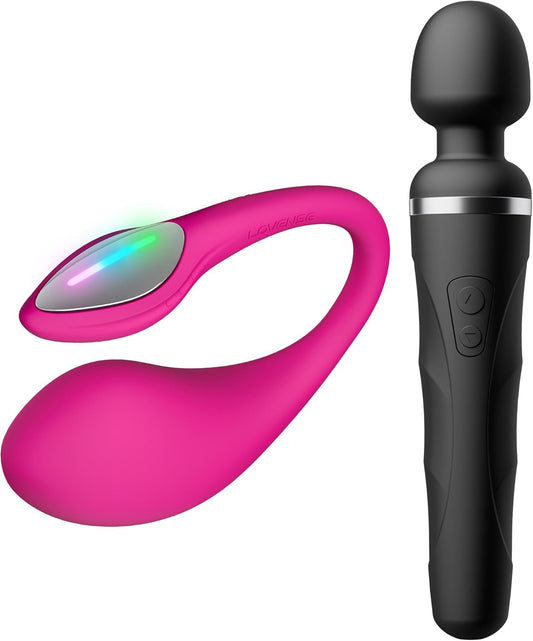 LOVENSE Lush 4 + Domi 2 Bundle – Remote G-Spot Vibrator & Classic Wand Massager for Women