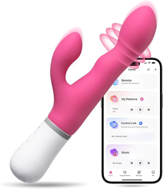 LOVENSE Nora Rabbit Vibrator – App Controlled G-Spot & Clitoral Stimulator, Rotating Head with Powerful Vibrations