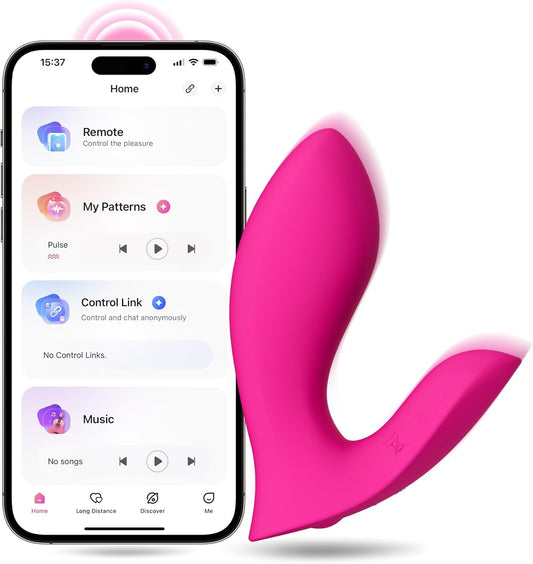 LOVENSE Flexer Wearable Panty Vibrator – App-Controlled Bluetooth Butterfly Vibrator for Women, Clitoral & G-Spot Stimulator, Rechargeable Sex Toy for Couples