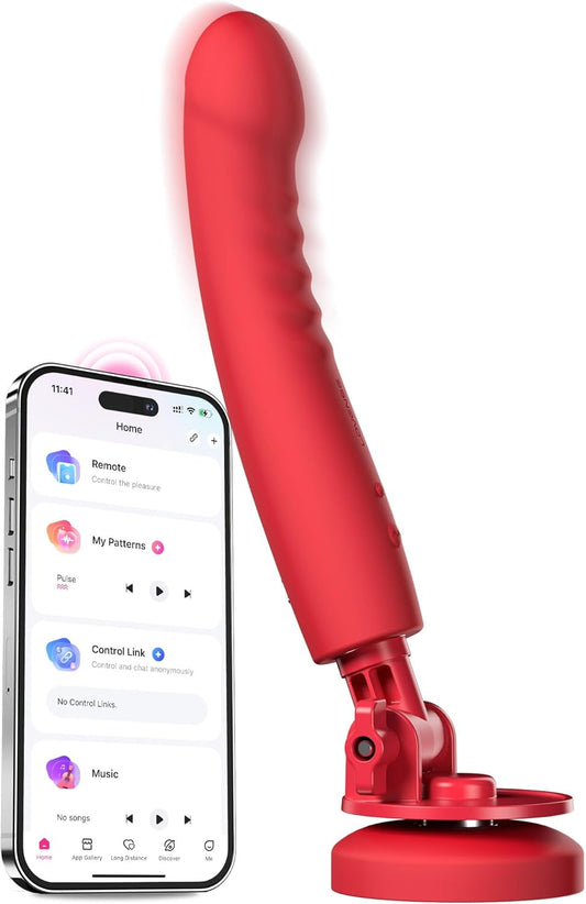 LOVENSE Mission 2 Vibrating Dildo with App Control – Adjustable Depth, Suction Cup, G-Spot Stimulator for Women & Couples