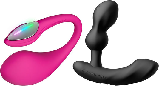 LOVENSE Lush 4 Wearable G-Spot Vibrator + Edge 2 Prostate Massager Bundle for Couples