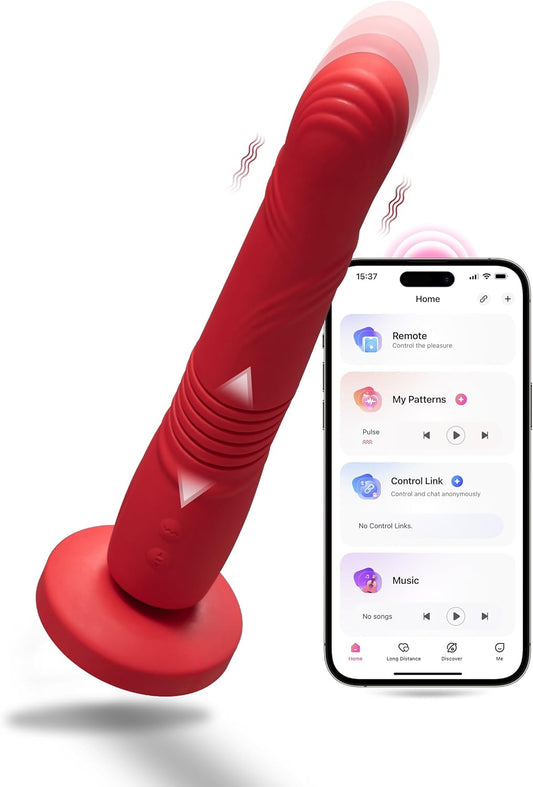 LOVENSE Gravity Thrusting G-Spot Vibrator – App Controlled, Rechargeable Dildo with Vibration & Bluetooth for Couples Play