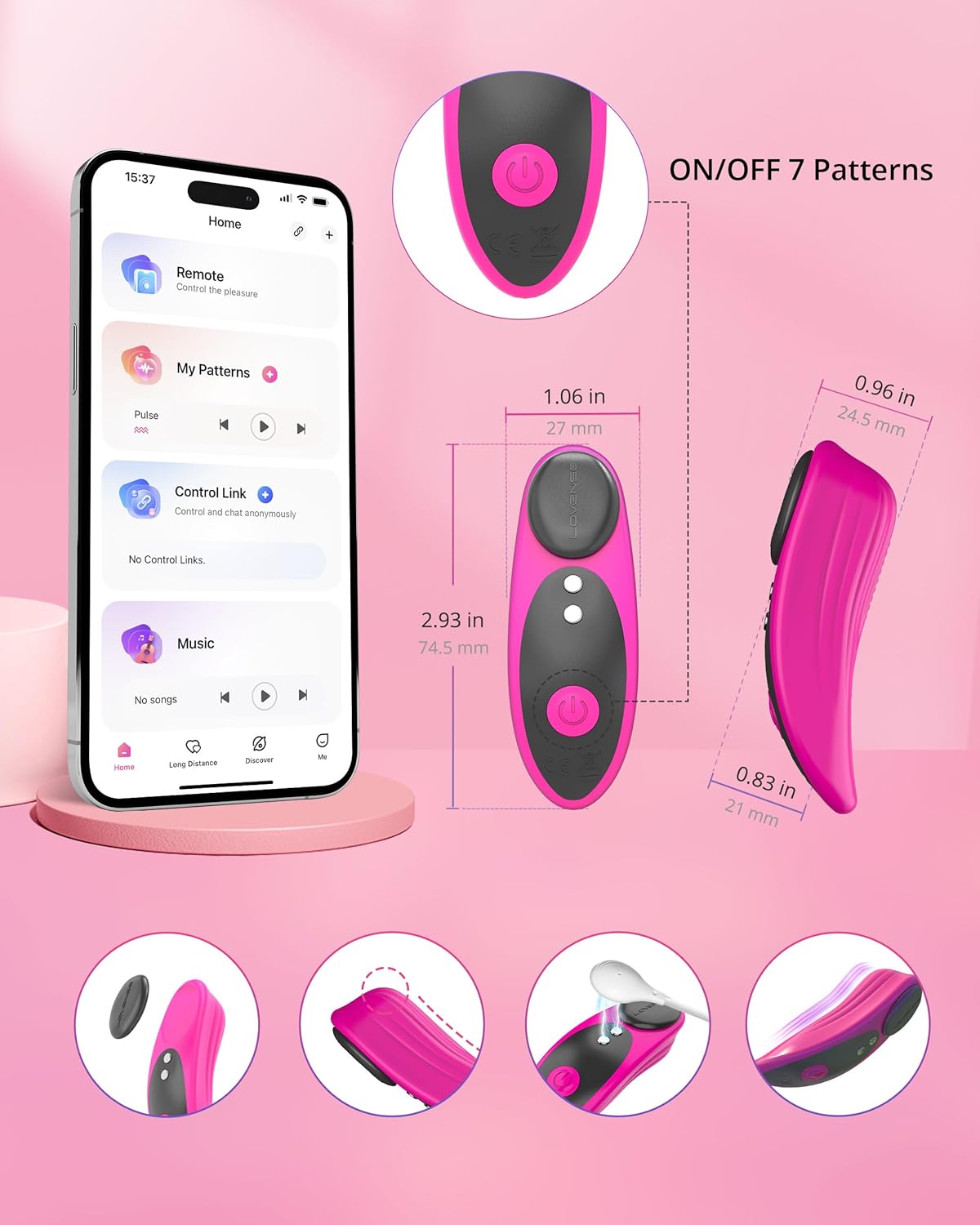 LOVENSE Ferri – Magnetic Wearable Panty Vibrator | Remote-Controlled Clitoral Stimulator for Women & Couples