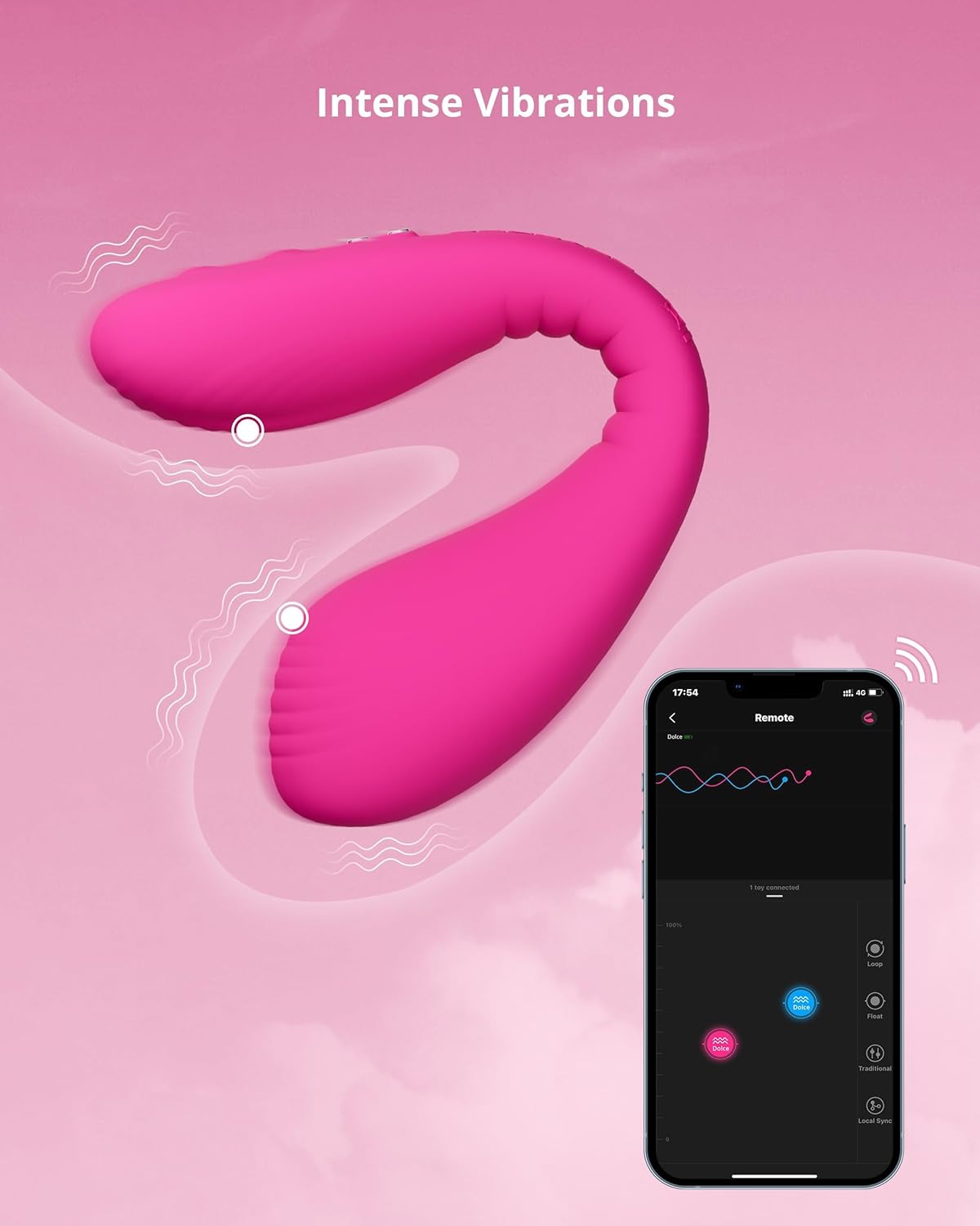 LOVENSE Dolce Dual Vibrator – App Controlled Clitoral & G-Spot Stimulator with 10 Vibration Patterns for Women & Couples