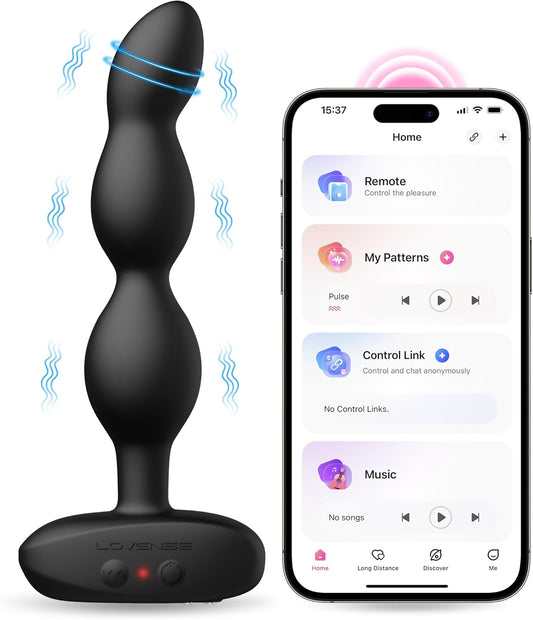 LOVENSE Ridge Vibrator – 360° Rotating Anal Beads & Butt Plug with Remote Control for Men & Women