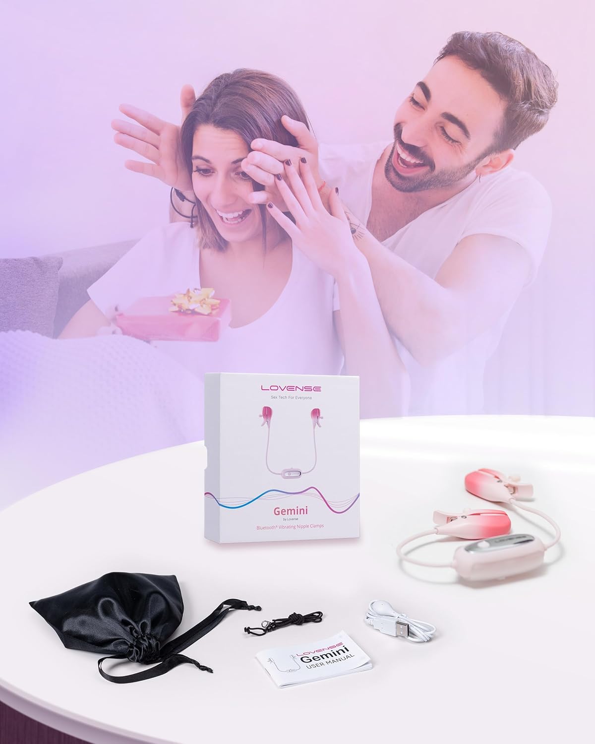 LOVENSE Gemini – Bluetooth Vibrating Nipple Clamps with Remote App Control for Men & Women
