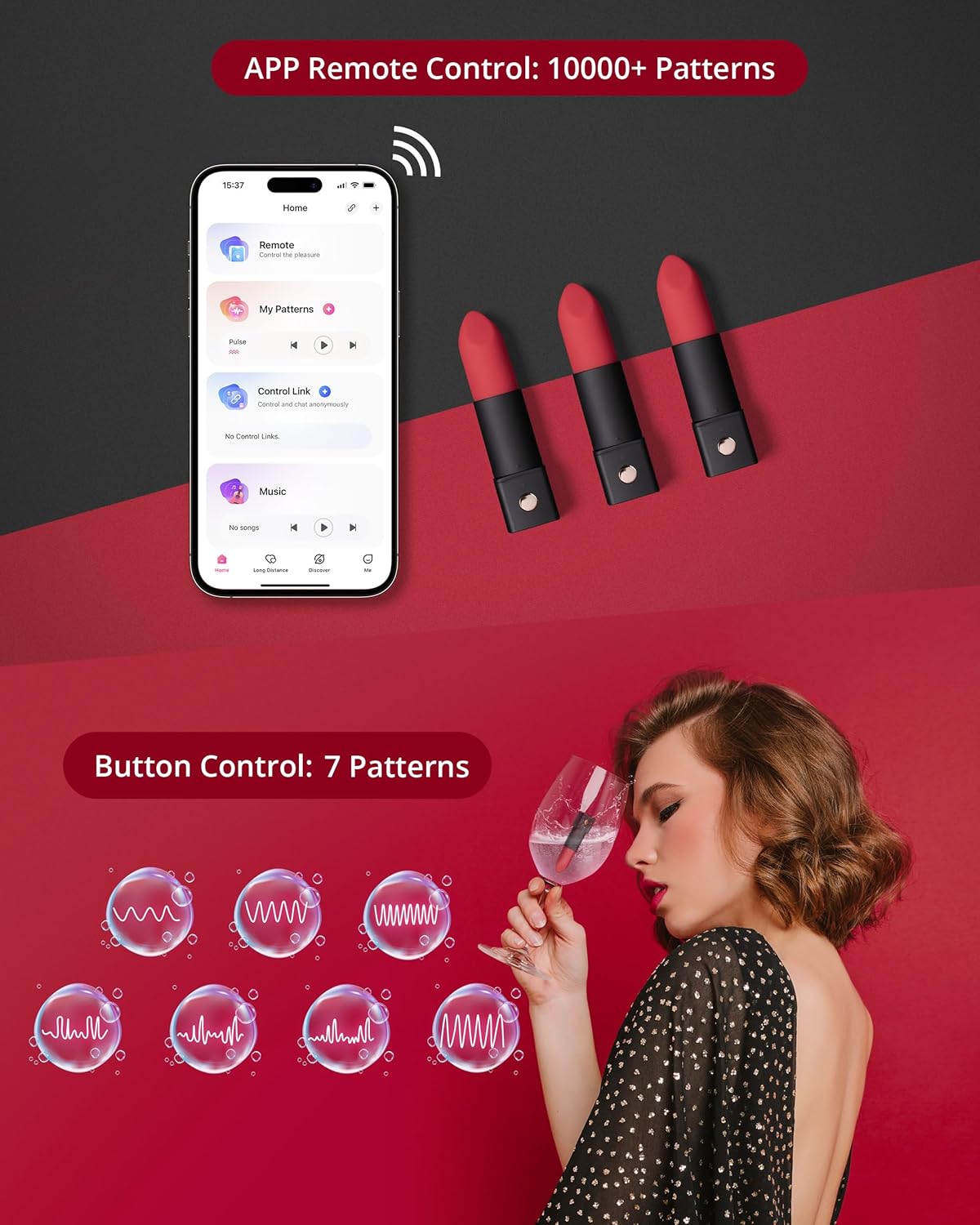 LOVENSE Exomoon Lipstick Bullet Vibrator – App-Controlled Discreet Clitoral Stimulator for Women, Travel-Ready Bluetooth Sex Toy