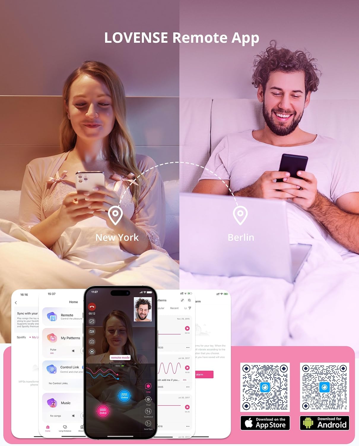 LOVENSE Dolce Dual Vibrator – App Controlled Clitoral & G-Spot Stimulator with 10 Vibration Patterns for Women & Couples